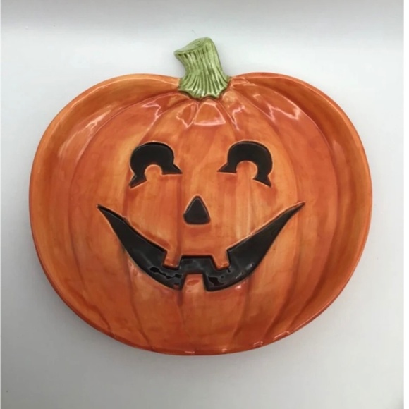 Fitz and Floyd Other - FITZ AND FLOYD JACK-O-LANTERN PUMPKIN PLATES - SET OF 3